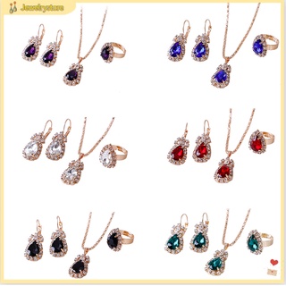 Bộ trang sức đính đá hình giọt nước thời trang