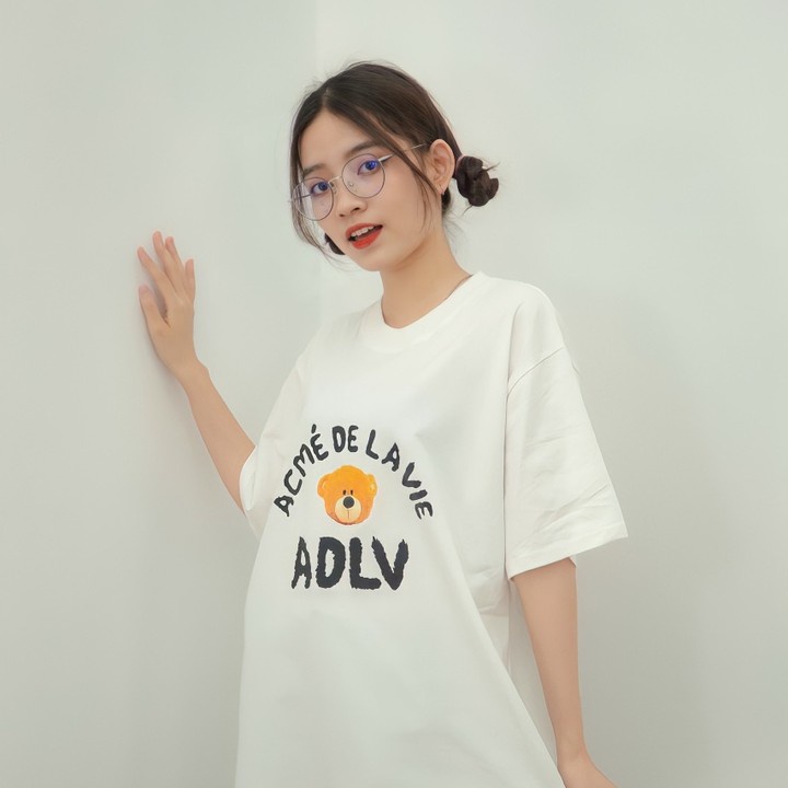 Áo phông nữ nam Teddy Bear, áo phông rộng ADLV hình gấu, áo thun The Box Studio unisex form rộng bản chuẩn 1:1