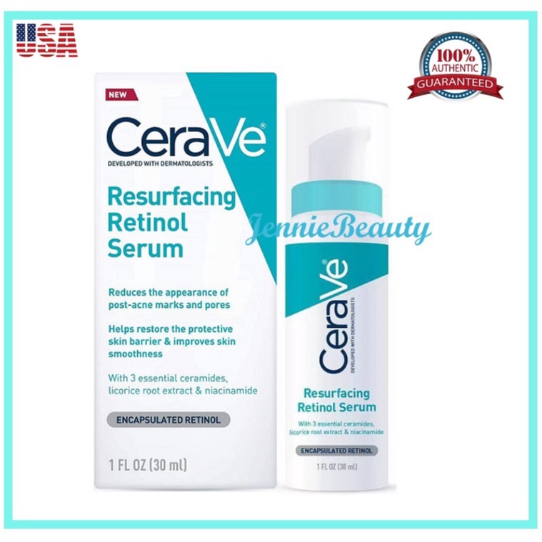 [Hàng USA] Tinh chất tái tạo da và se khít lỗ chân lông CeraVe Resurfacing Retinol Serum (30ml)