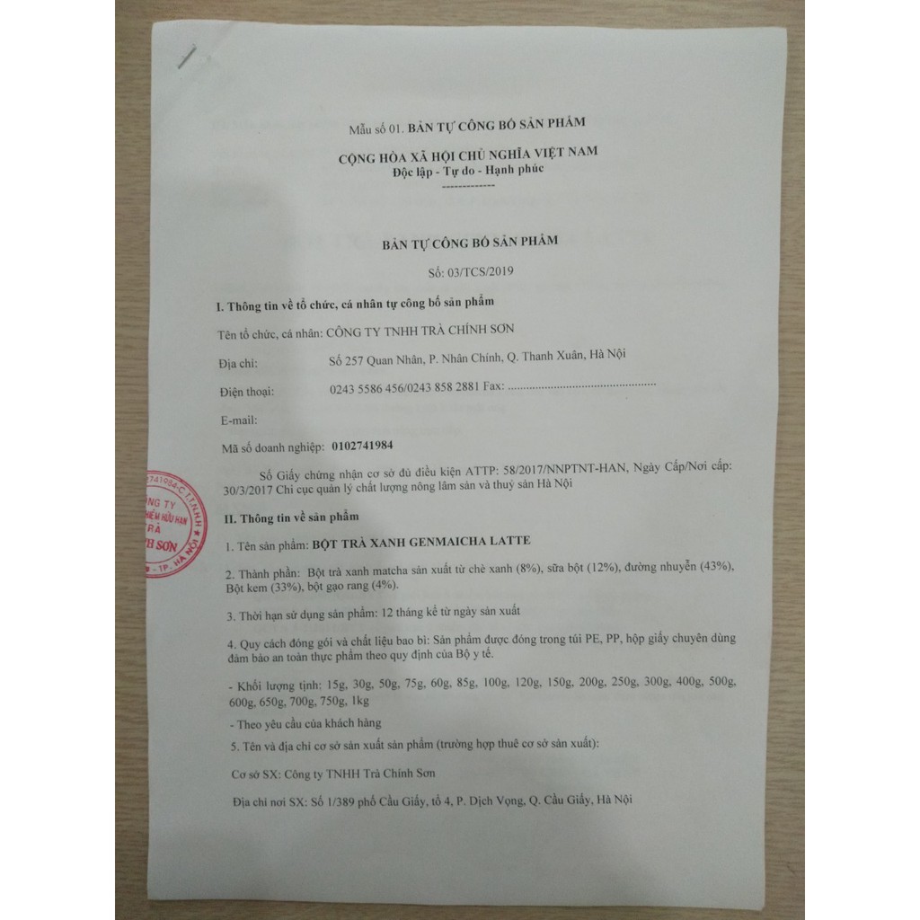 Bột Trà Matcha Gạo Lứt Chính Sơn Genmaicha Latte