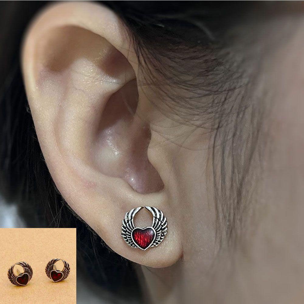 BSUNS Bông Tai Xi Mạ Bạc Hình Đôi Cánh Nhiều Màu Sắc