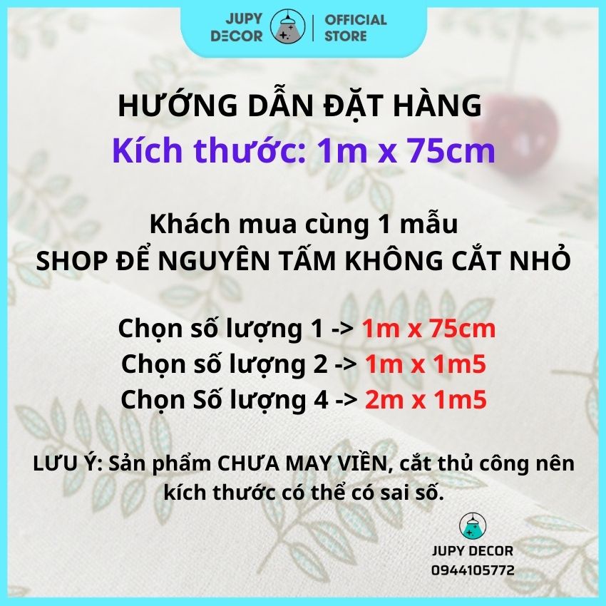 [nhiều mẫu] Vải Canvas Họa Tiết Khổ 1m5 ( caro, lá, hoa, vintage.) may khăn trải bàn, túi, rèm cửa, đồ handmade thủ công