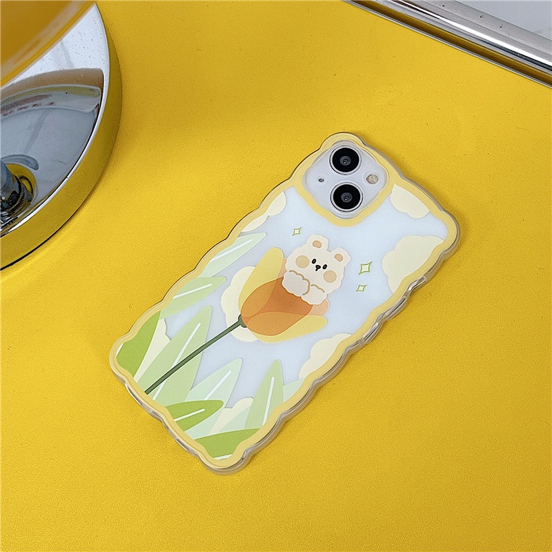 Ốp lưng iphone Ốp Điện Thoại Họa Tiết Hoạt Hình Chú Gấu &amp; Hoa Xinh Xắn Cho iphone13Promax xsmax 12 iphone / xs / 7 / 8 / Pro / Max / Mini-14 Dinuo case