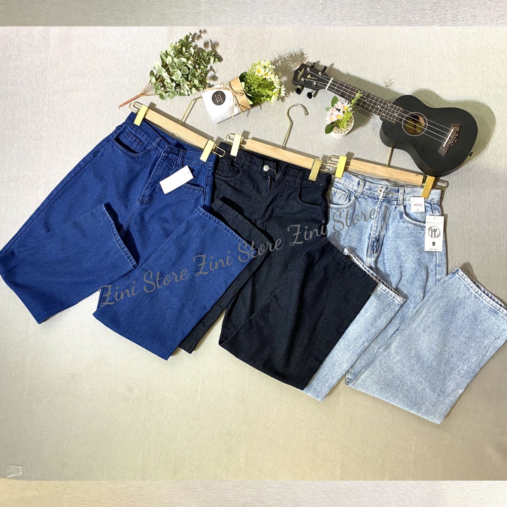 Quần jean nữ ống rộng, quần baggy jean nữ chất đẹp dáng suông phong cách Hàn Quốc màu xanh đậm, nhạt và đen mã JOR-155