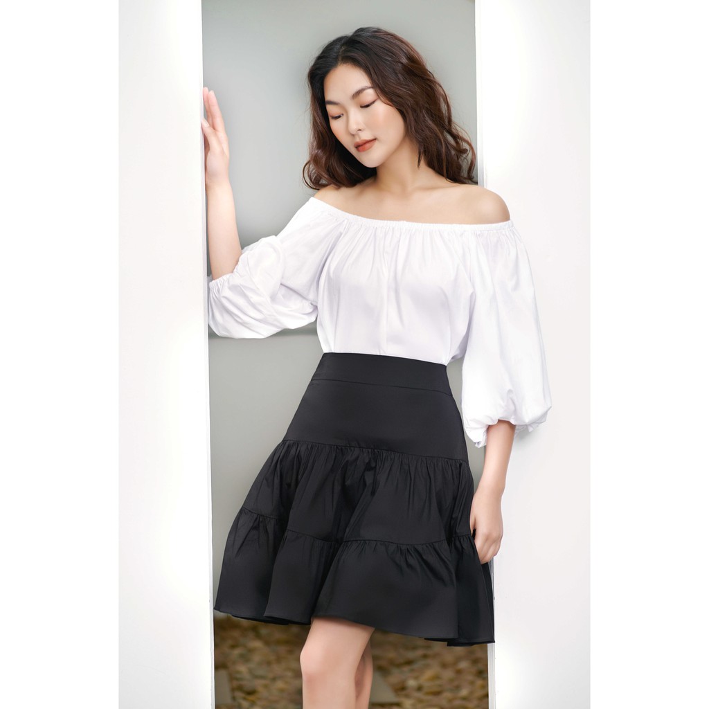 LIIN - Chân váy nữ đen, dáng xòe, thiết kế basic dễ phối đồ | BigBuy360 - bigbuy360.vn