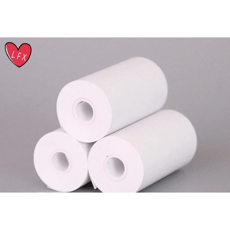 6 cuộn Giấy in dán k57 cho máy in nhiệt mini cầm tay 57x25