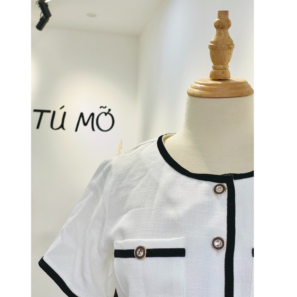 Áo Bigsize  viền đen   AK0010 - TRẮNG TÚ MỠ - ÁO CHO NGƯỜI BÉO MẬP 50-95KG - THÍCH HỢP ĐI CHƠI ĐI TIỆC | BigBuy360 - bigbuy360.vn