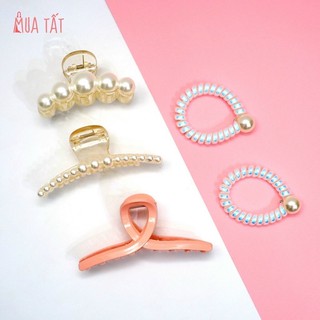 Set Kẹp Tóc Ngọc Trai 5 Món Siêu Sang