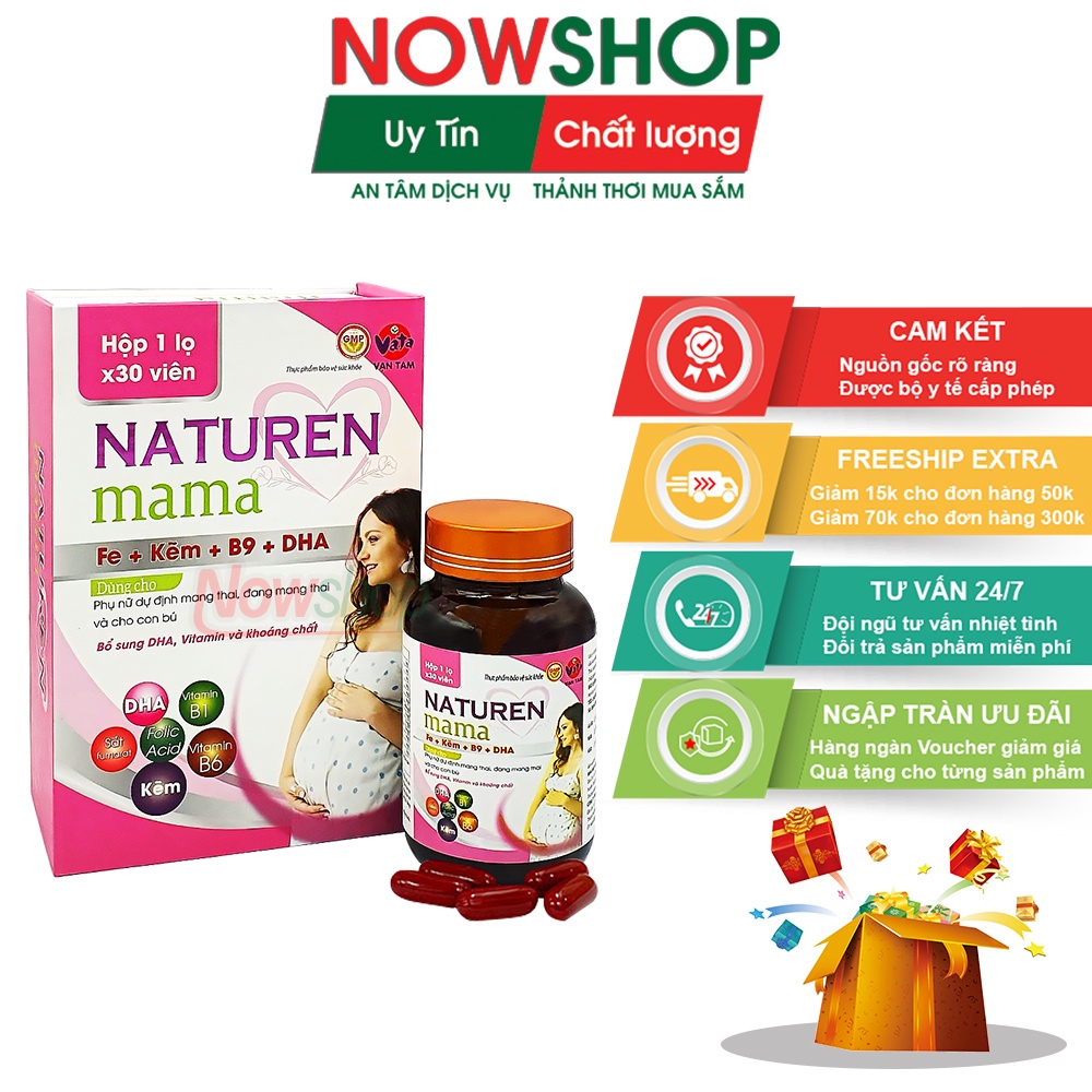 Viên Uống Bổ Sung DHA Vitamin Và Khoáng Chất Naturen Mama Vạn Tam Chính Hãng Tăng Sức Đề Kháng Giảm Mệt Mỏi Cho Bà Bầu