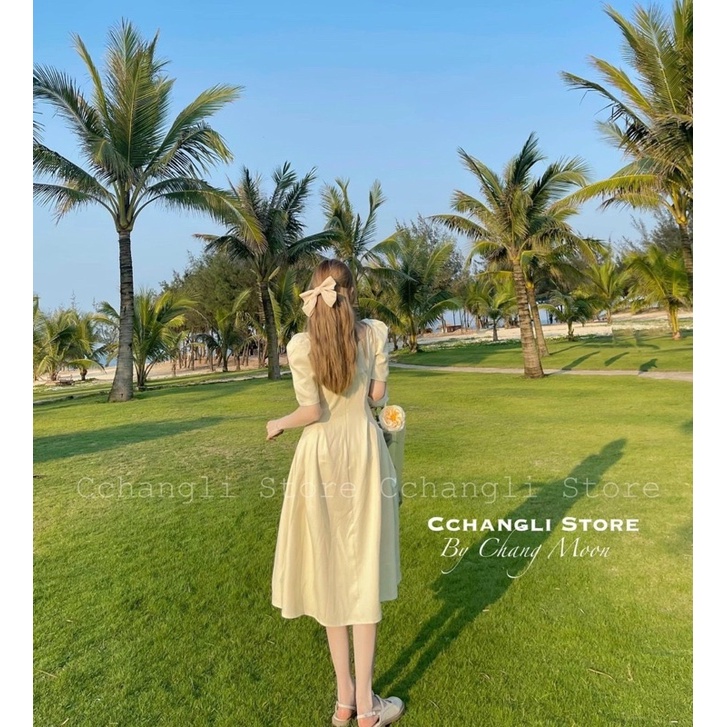 ĐẦM MIDI NUDE CỔ VUÔNG CHÍT EO