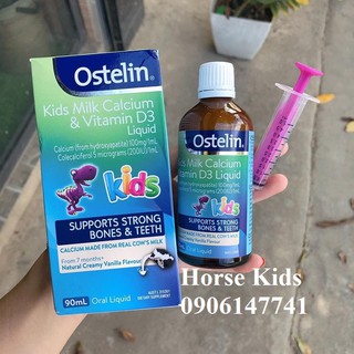 Canxi và Vitamin D3 Dạng Nước Ostelin Kids Milk Calcium & Vitamin D3 Liquid 90ml ( Úc )
