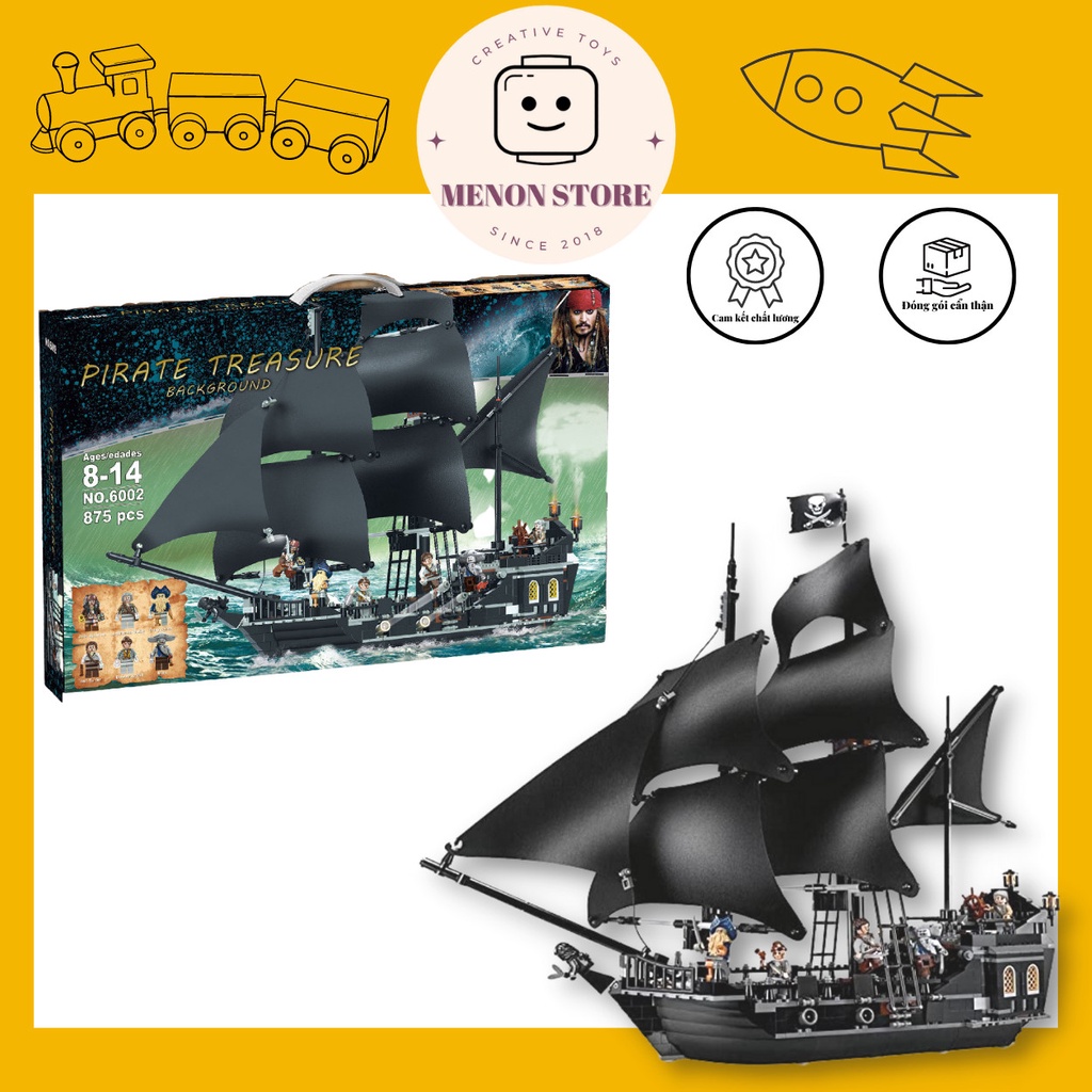 Đồ chơi lắp ráp SX 6002 86606 Mô hình Tàu cướp biển Ngọc trai đen (Non Lego)