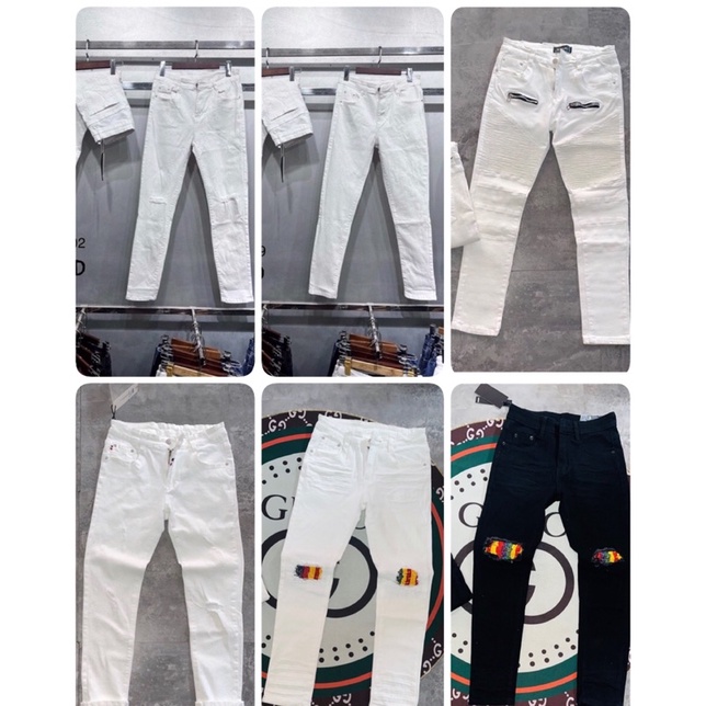 Quần Jeans Nam AMR Rách Gối Siêu Đẹp - Quần Bò Đơn Giản Cho Nam