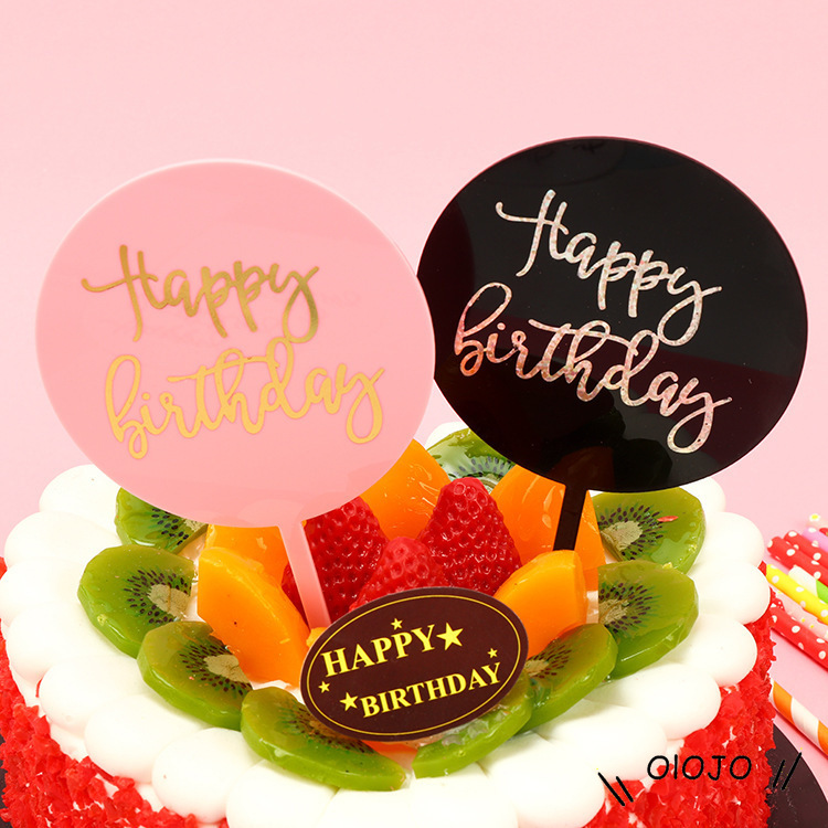 Topper Cắm Trang Trí Bánh Kem Hình Chữ Happy Birthday Sáng Tạo