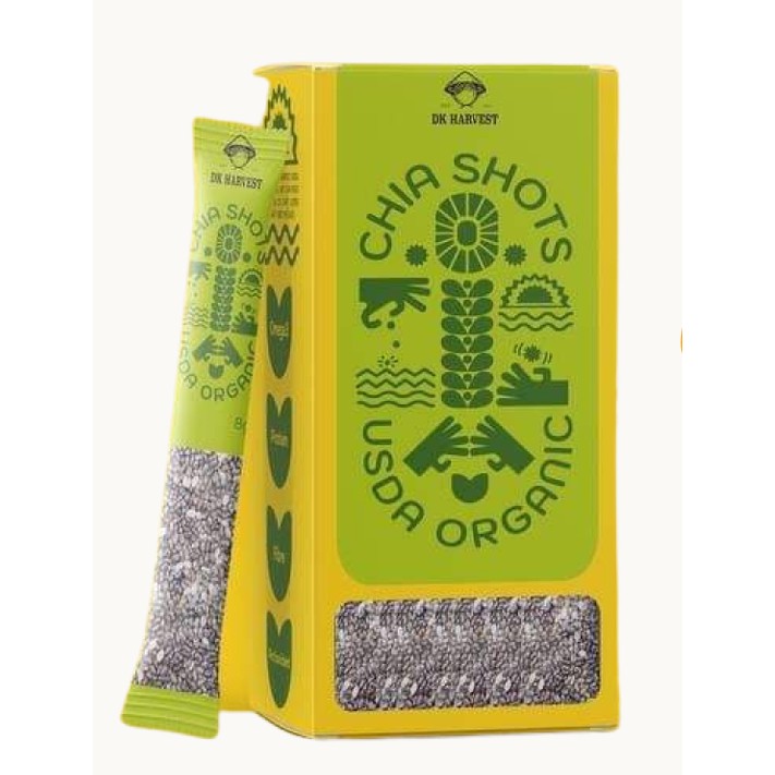 Hạt chia shot Organic DK Harvest nhập khẩu (1 hộp 15 shot) 15x6g