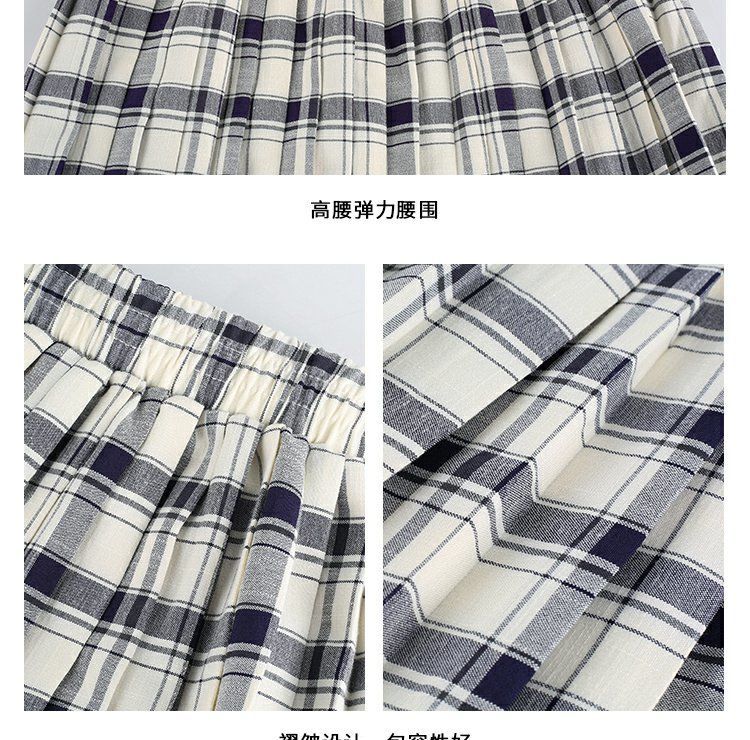 Chân Váy Lưng Thun Họa Tiết Sọc Caro Phong Cách Retro Thời Trang Nhật Bản | BigBuy360 - bigbuy360.vn
