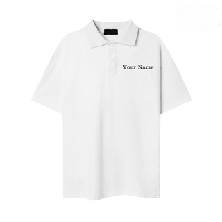 Áo Polo tay lỡ thêu tên theo yêu cầu, Form Oversize, thời trang nam nữ