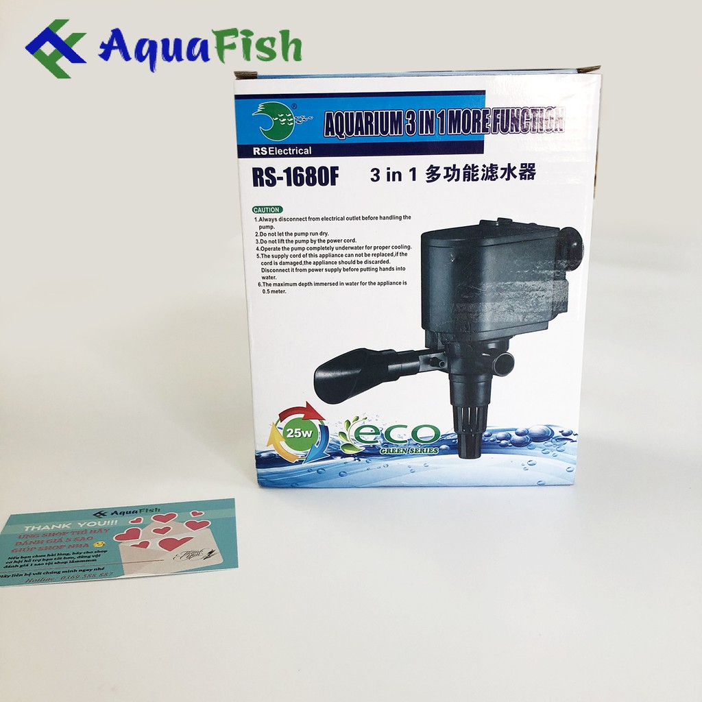 Máy Bơm Bể Cá 3 Chức Năng Đẩy Luồng, Tạo Oxy, Bơm Lên Lọc RS-1680F, KK-1680