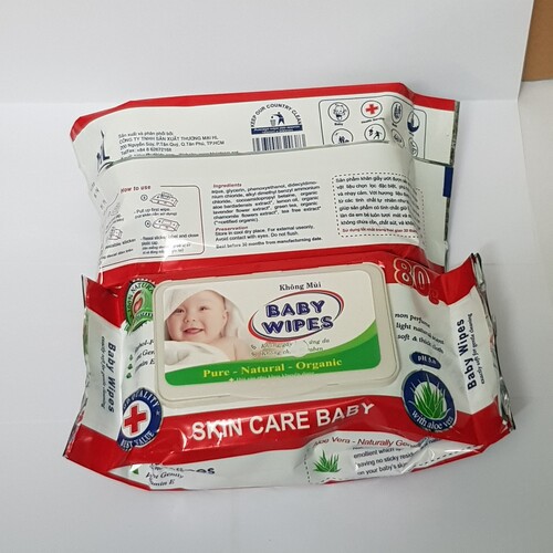 Khăn giấy ướt không mùi Baby Wipes mềm mịn cho bé 1 gói 50 tờ lau sạch dưỡng da tiện dụng