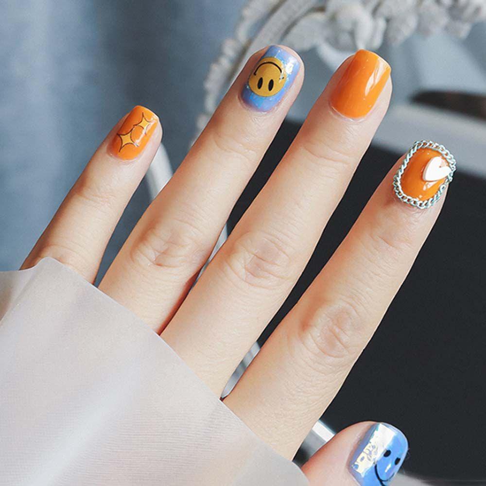 Miếng Dán Trang Trí Móng Tay Siêu Mỏng Họa Tiết Hoạt Hình Hoa Hướng Dương / Mặt Cười Xinh Xắn