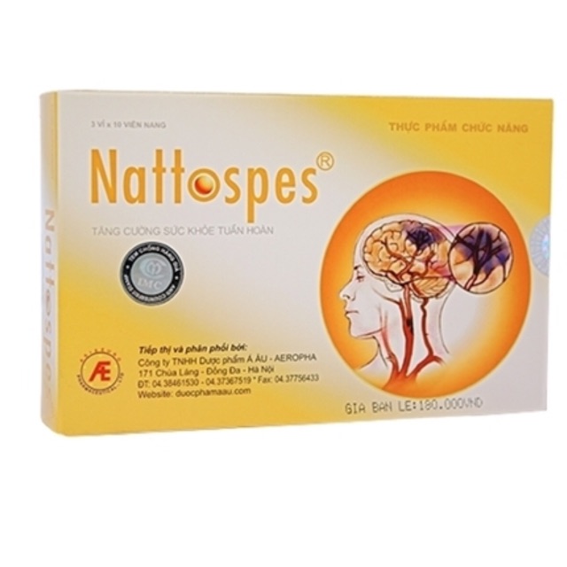 Nattospes ( hộp 30 viên) Phòng ngừa tai biến và đột nguỵ - Amipharma