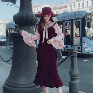 Đầm body nữ hai dây dáng dài đuôi cá len tăm, váy ôm hai dây body sexy dáng dài thiết kế