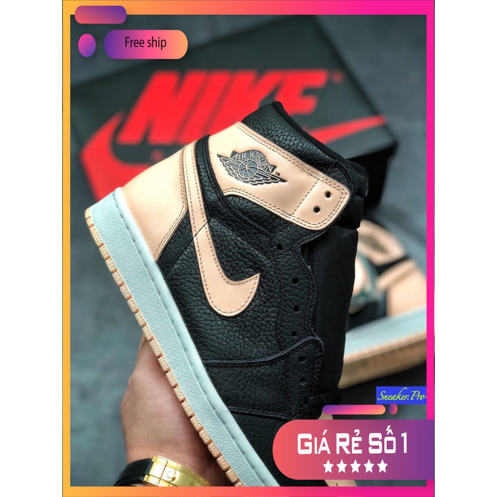 Giày thể thao AIR Jordan 1 Retro High Black CrimsonTint siêu đẹp dành cho nữ