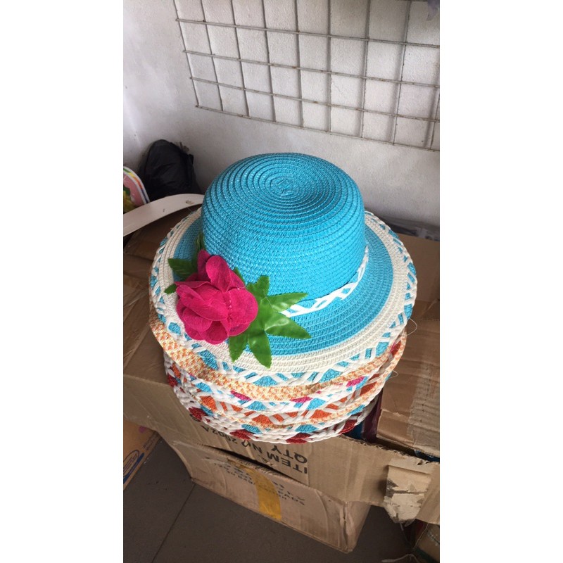 Mũ,nón vành rộng phối hoa cho bé