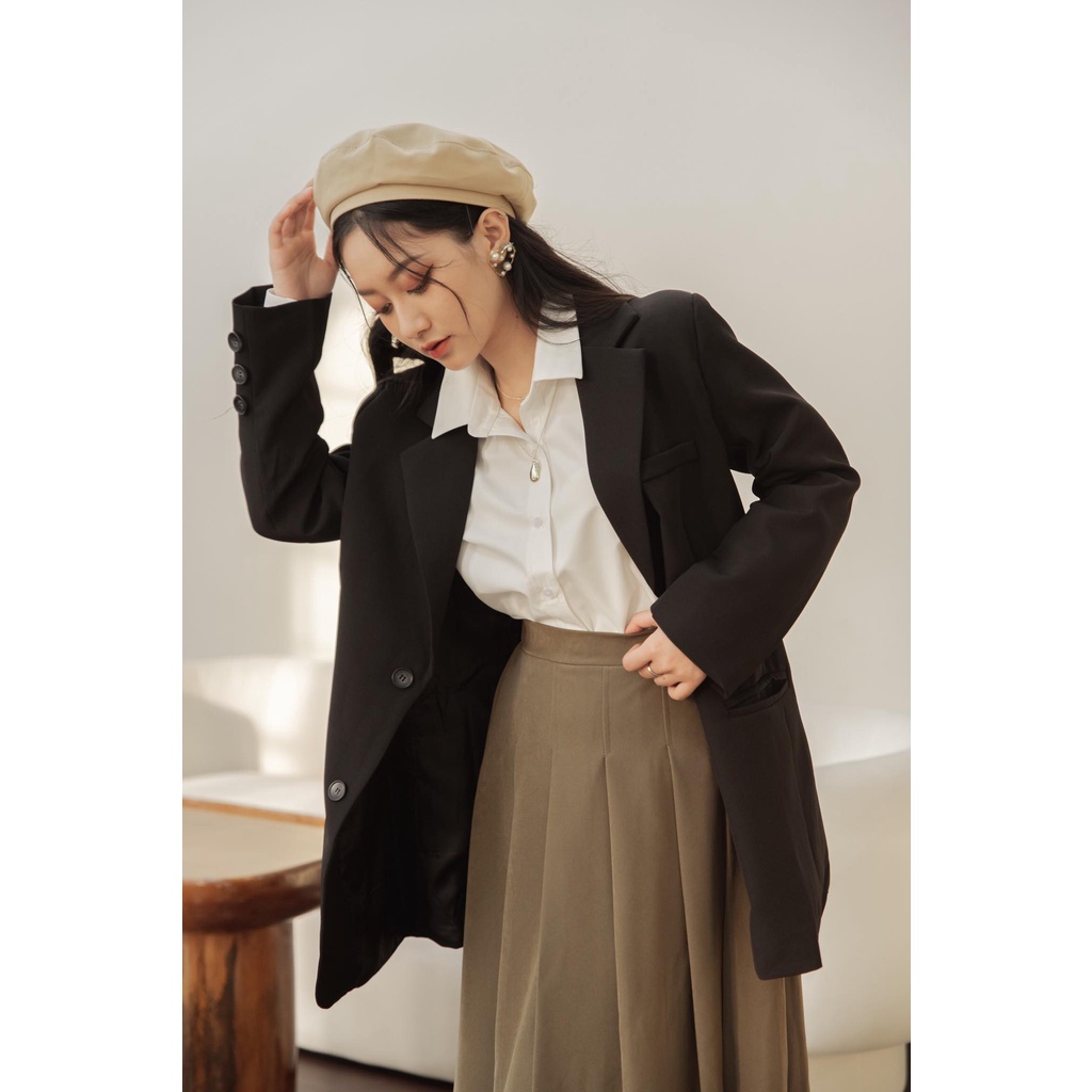 Classic Blazer - Áo khoác blazer nữ dài có dây thắt Twentyfive Studio