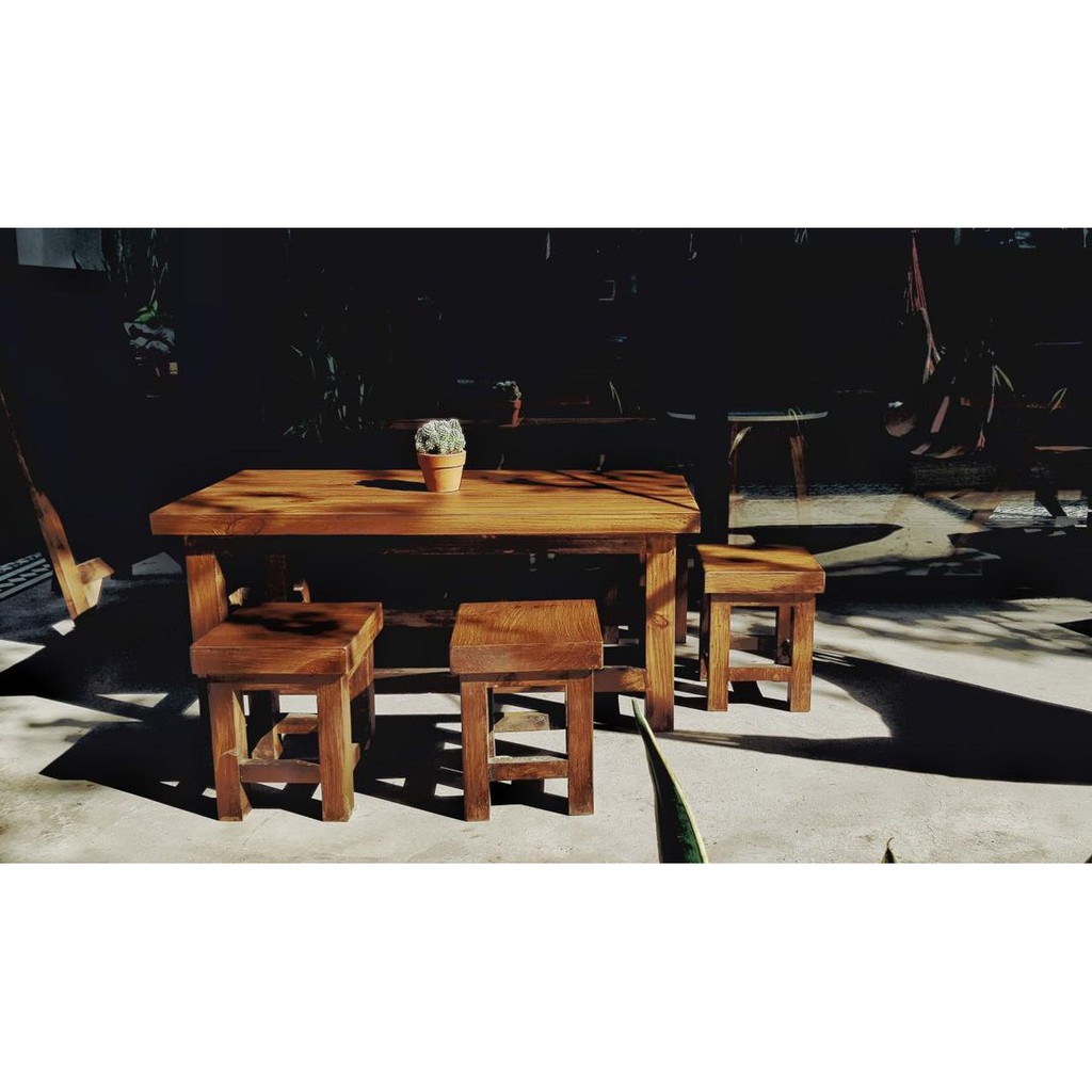 Ghế Đẩu Vuông Gỗ Thông C30cm