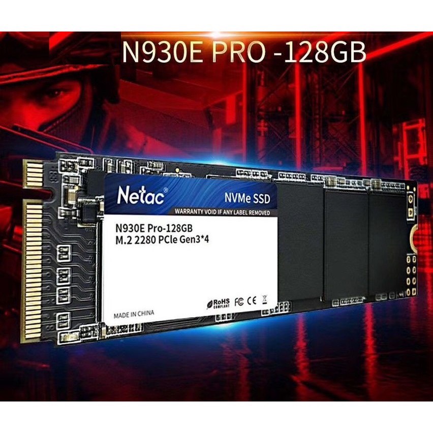 SSD Netac 128GB M.2 2280 NVMe PCIe N930E Pro Gen3*4 Chính Hãng Dùng Cho Laptop PC - Bảo hành 36 tháng 1 đổi 1