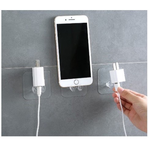 ~1 Móc dán tường chịu lực GÀI dây sạc, điện thoại , phích cắm điện GCNT