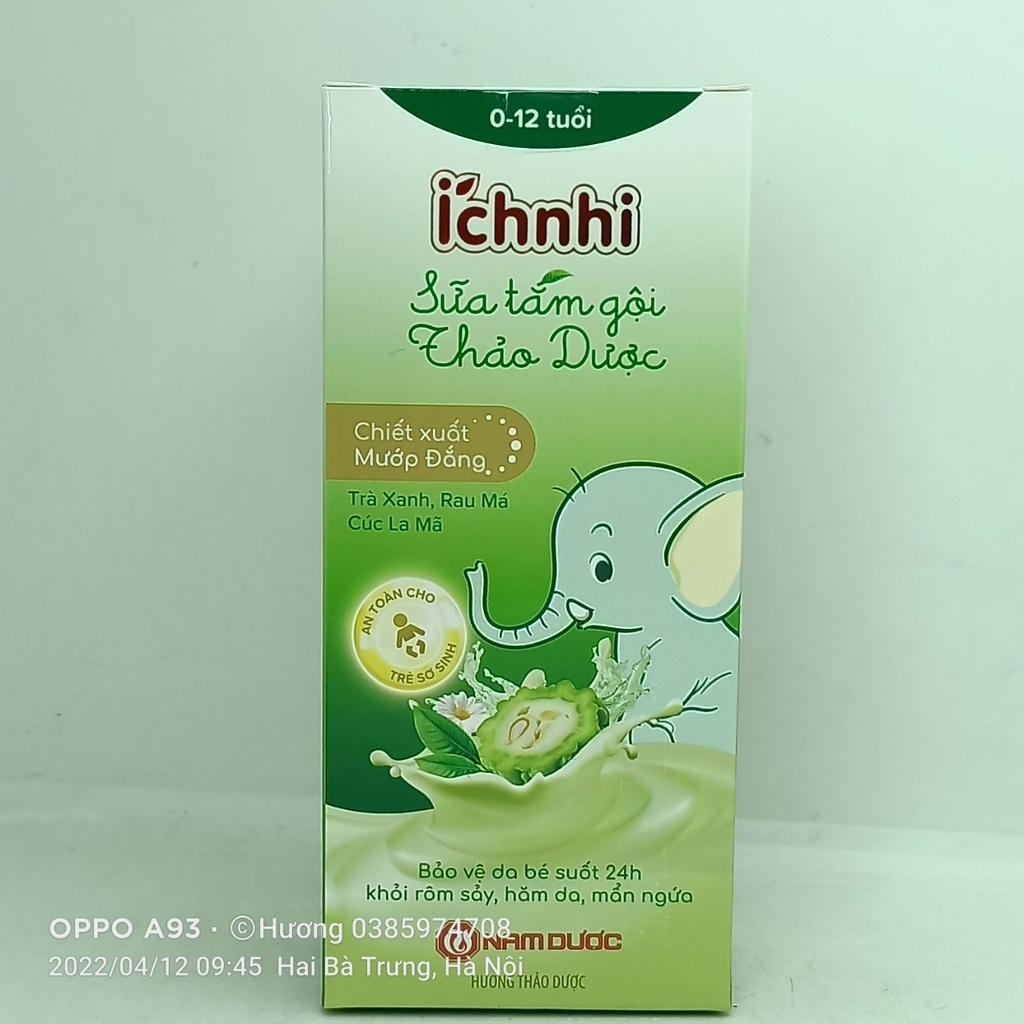 Sữa Tắm Gội Thảo Dược Ích Nhi Cho Bé - Phòng Cảm Lạnh, Ngừa Rôm Sảy Cho Mẹ và Bé - Chai 200ml