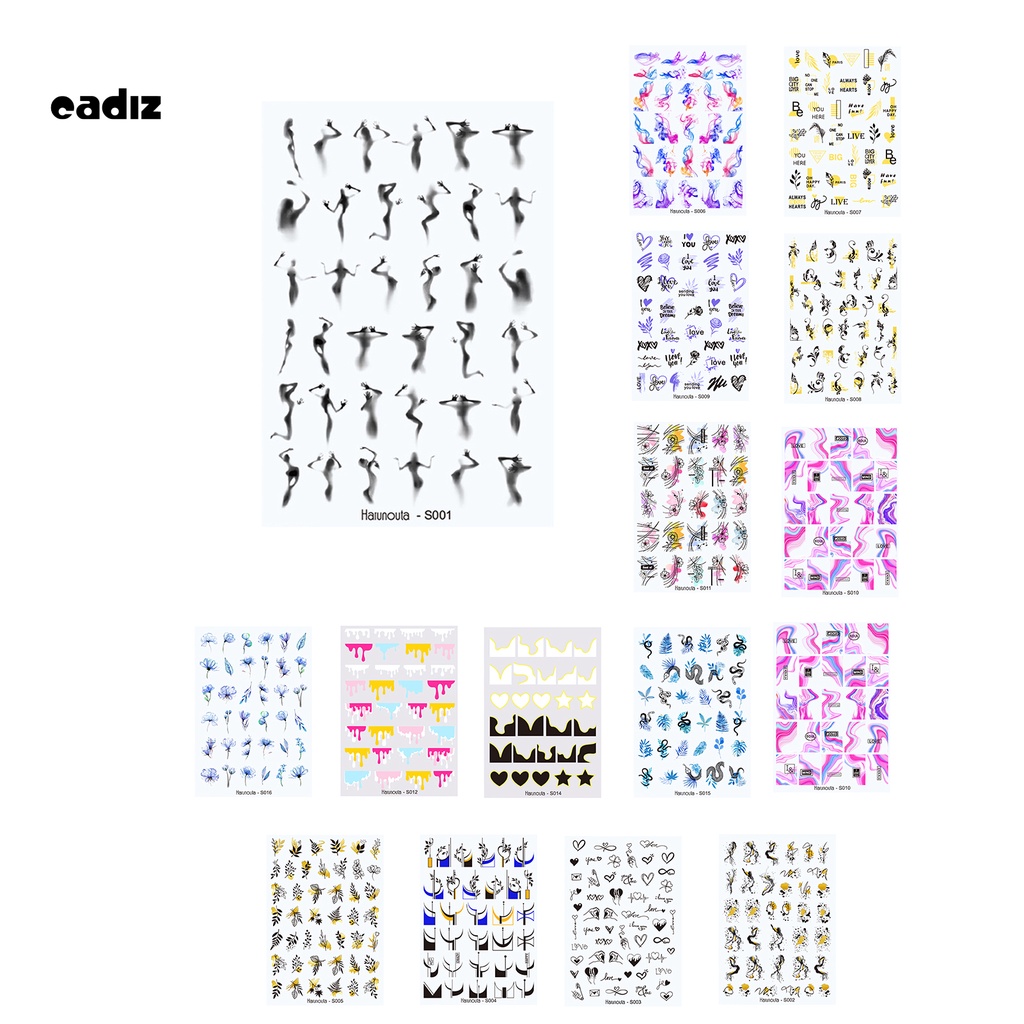 [Hàng mới về] Miếng dán móng tay siêu mỏng họa tiết hoa lá sáng tạo DIy cho nữ