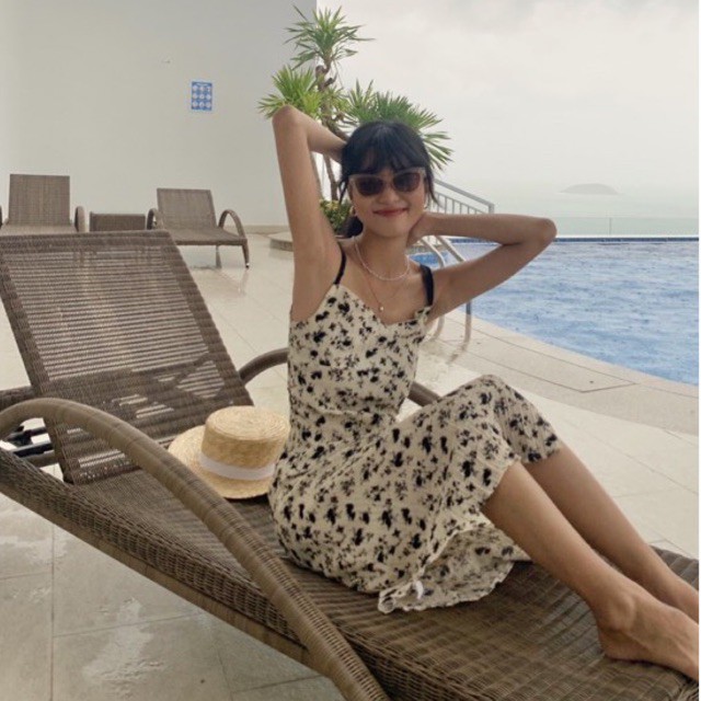 [Mã SKAMA06 giảm 8% tối đa 50K đơn 250K] Floral Sling Dress (Đầm dây hoa) | BigBuy360 - bigbuy360.vn