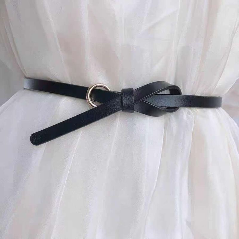 Thắt lưng bằng da PU khóa tròn thời trang thanh lịch cho nữ