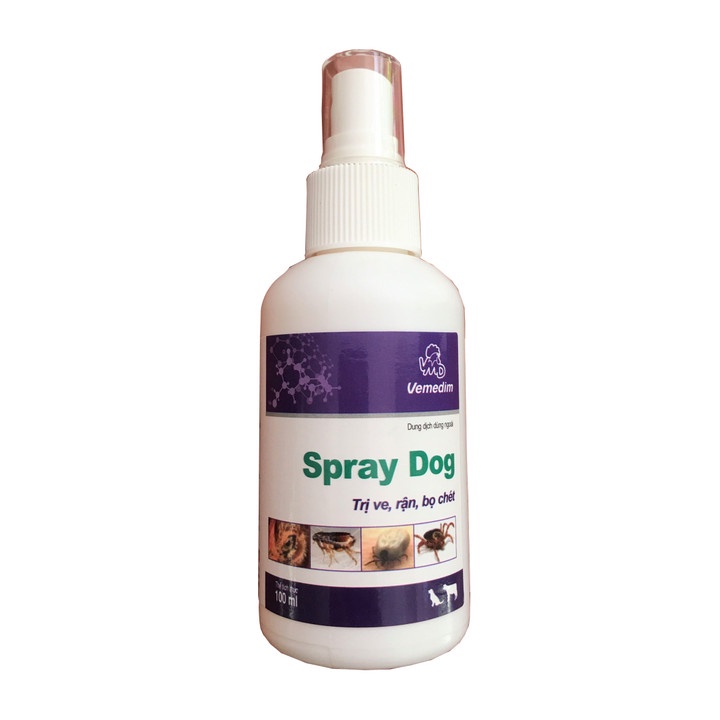 Xịt ve rận bọ chét cho chó Vemedim spray dog 50ml, chăm sóc lông thú cưng Con Mèo Xiêm