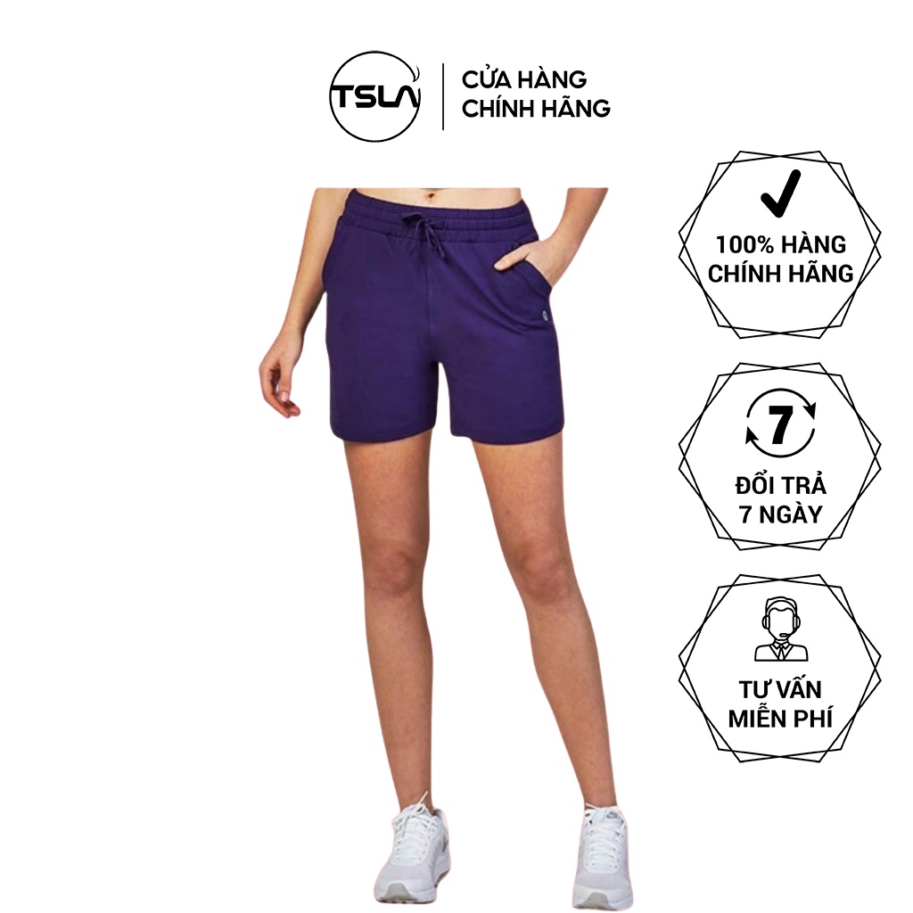 Quần đùi thể thao TSLA chất liệu cotton nữ, đi bộ, chạy bộ, yoga, tập luyện, bóng rổ TSR1015