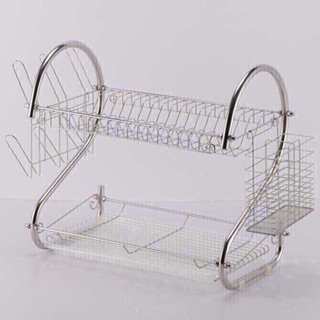 Kệ chén chữ S 2 Tầng inox