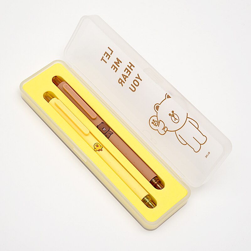 LINE FRIENDS Bút Mực Gel Ngòi 0.5MM Mực Đen Hình Tên Lửa Dễ Thương Dành Cho Học Sinh/Văn Phòng