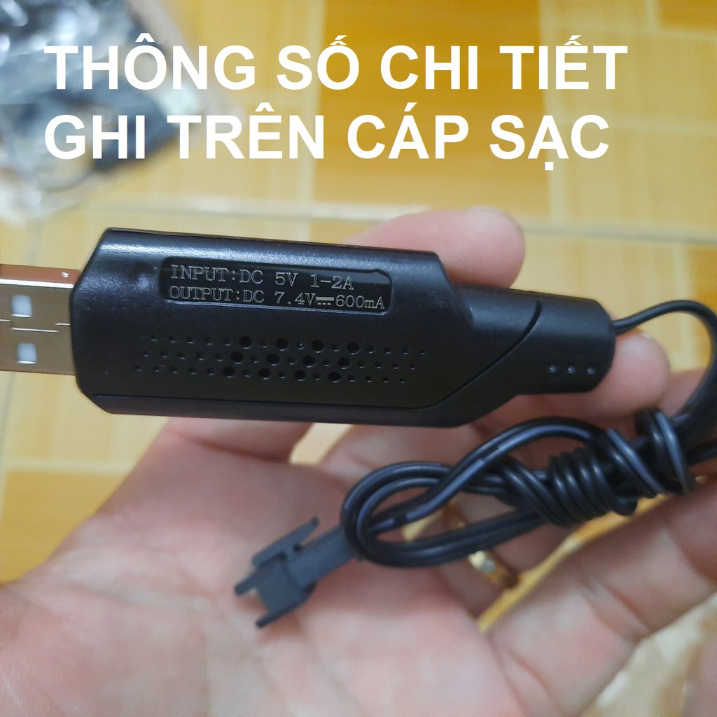 Cáp sạc pin 7.4V cổng nối SM cho xe mô hình điều khiển từ xa