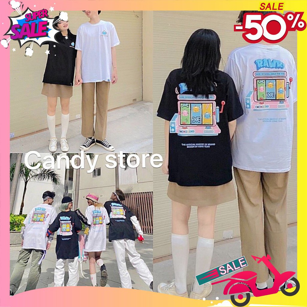 Áo thun 🦋 hình tivi nam nữ mặc đôi mặc nhóm đi chơi đi tiệc đều được mix kèm chân váy quần jeans sooc đùi áo phông nữ | BigBuy360 - bigbuy360.vn