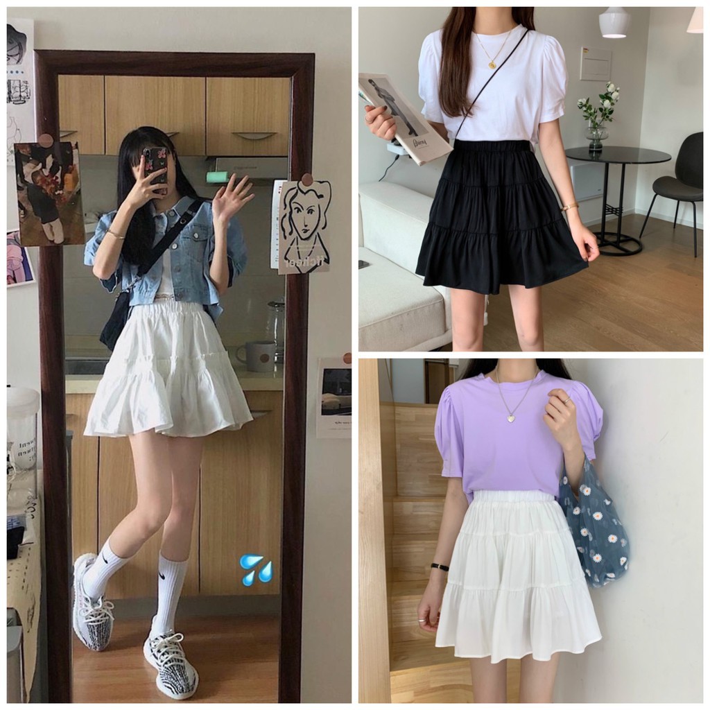 Đầm Ngắn Nữ Chất Đũi Kèm Lót 2 Màu Đen Trắng Basic | BigBuy360 - bigbuy360.vn