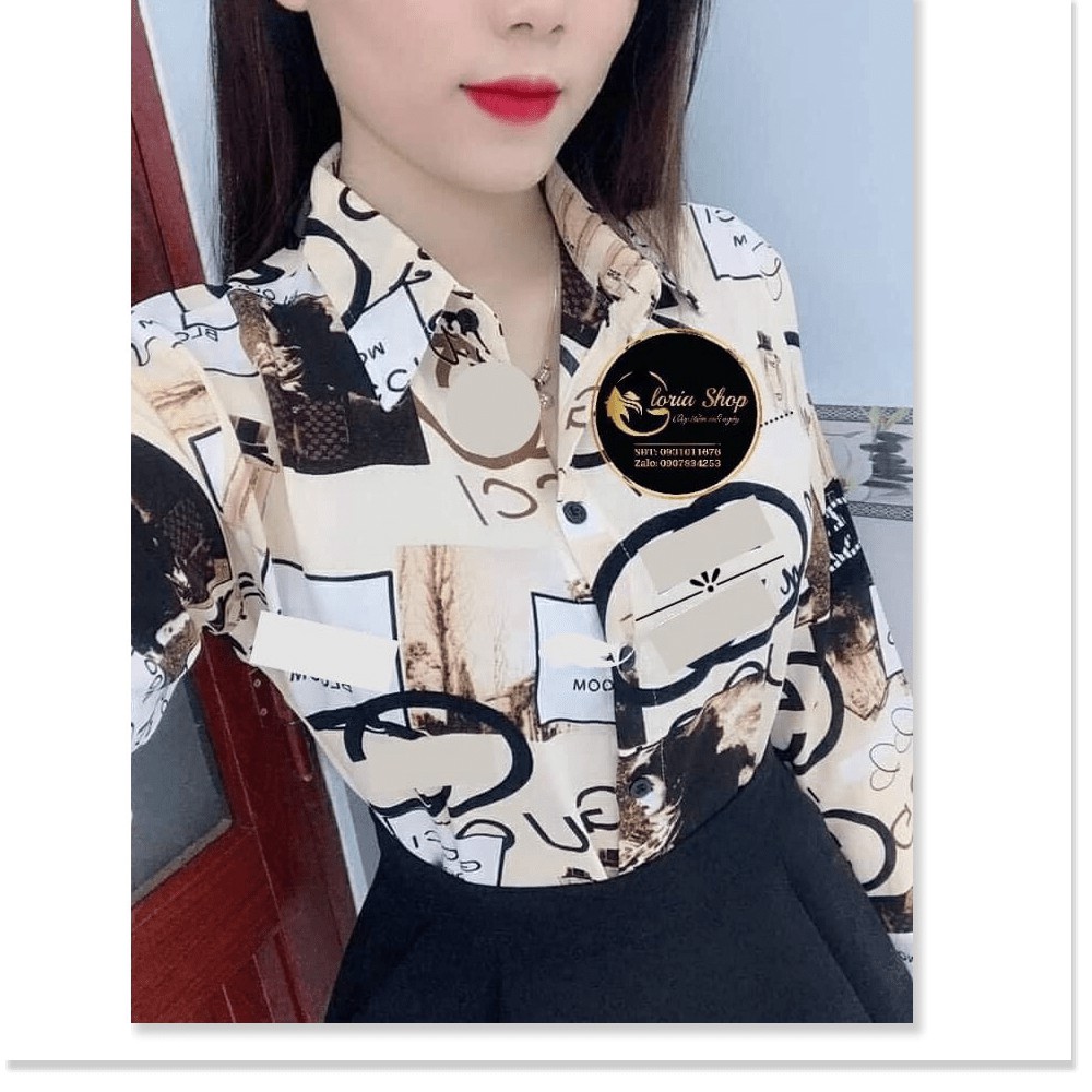 Áo sơ mi nữ công sở hoạ tiết - thời trang công sở