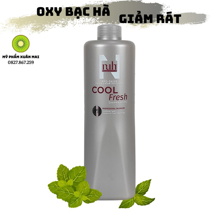 Oxy Trợ Nhuộm Tóc Hu Hải Uyên Cool Fresh Bạc hà 1000ml