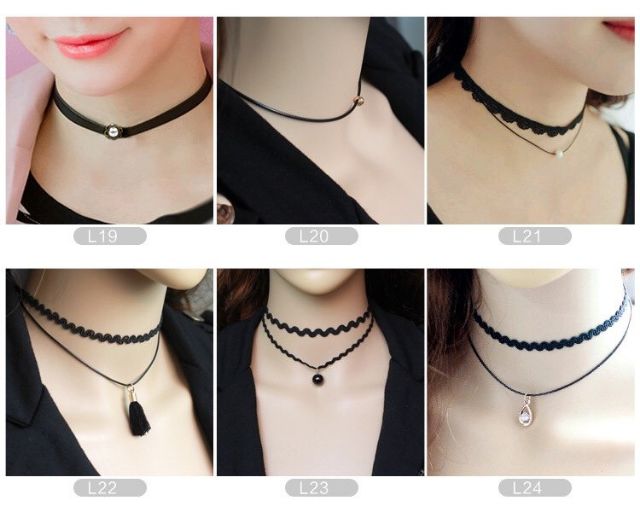 Set 10 chocker nữ mẫu ngẫu nhiên (tặng vòng may mắn khi mua 5 bộ)