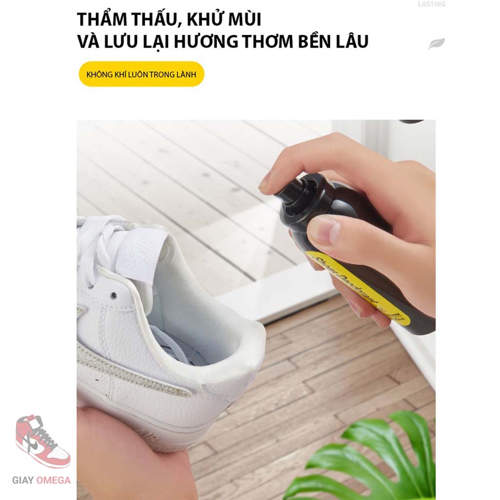Xịt khử mùi giày dép Shoes Deodorant 100ml khử mùi hôi chống oxy hóa