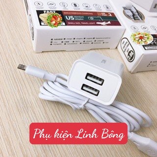 ( BH 6 THÁNG)Bộ sạc nhanh WK WP-U56 2 cổng - Tiện ích nhân đôi với 2 cổng đầu ra, phù hợp tất cả các dòng điện thoại