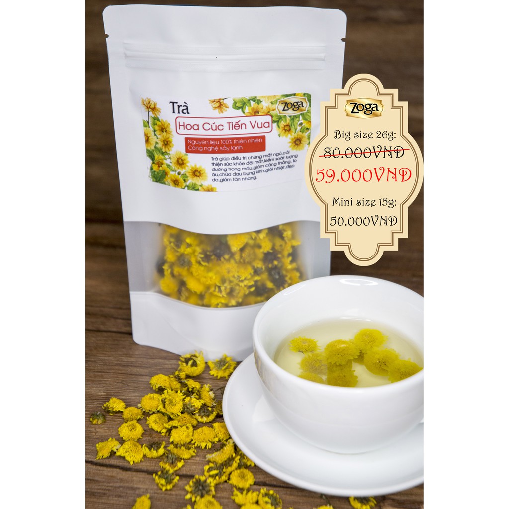 [GIÁ SOCK] Trà Hoa Cúc Tiến Vua Sấy Lạnh 26g