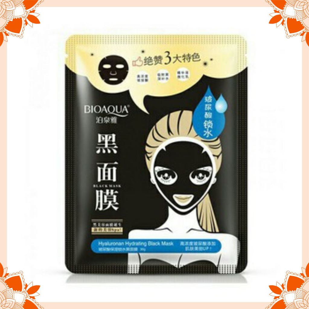 (Chính Hãng) mặt nạ thải độc than tre hoạt tính Bioaqua Black Mask và Rorec